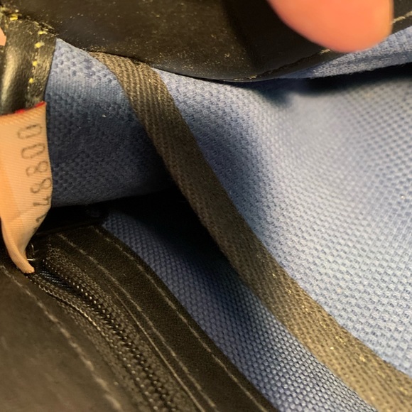 Vintage Dooney & Bourke Blue Leather Canvas Bag - Picture 12 of 14